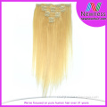 100% Unprocessd kinky straight clip in hair extensions